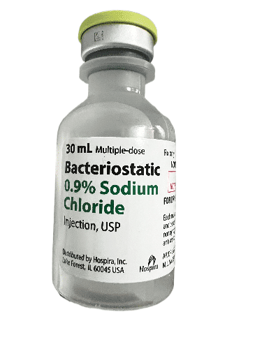 Bacteriostatic 0.9% Sodium Chloride 30mL – Hospira Injection USP